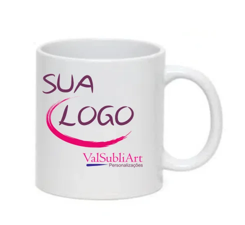 Caneca personalizada com alça e interior branco