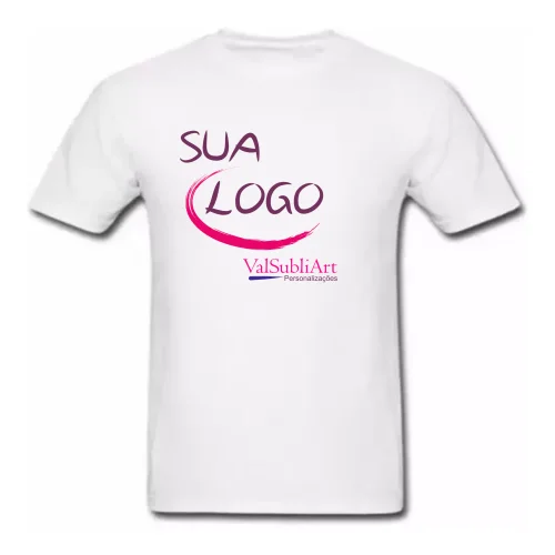Camiseta Com Logo/foto Frente E Costas, Uniforme Empresa |Branca