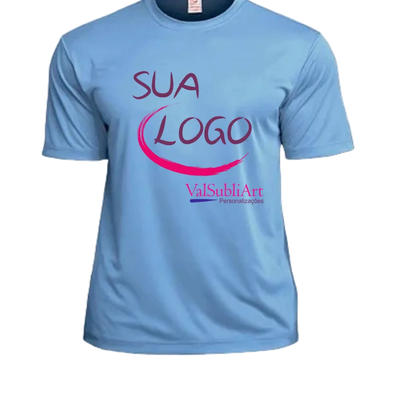 Camiseta Com Logo | foto Frente E Costas, Uniforme Empresa | Azul